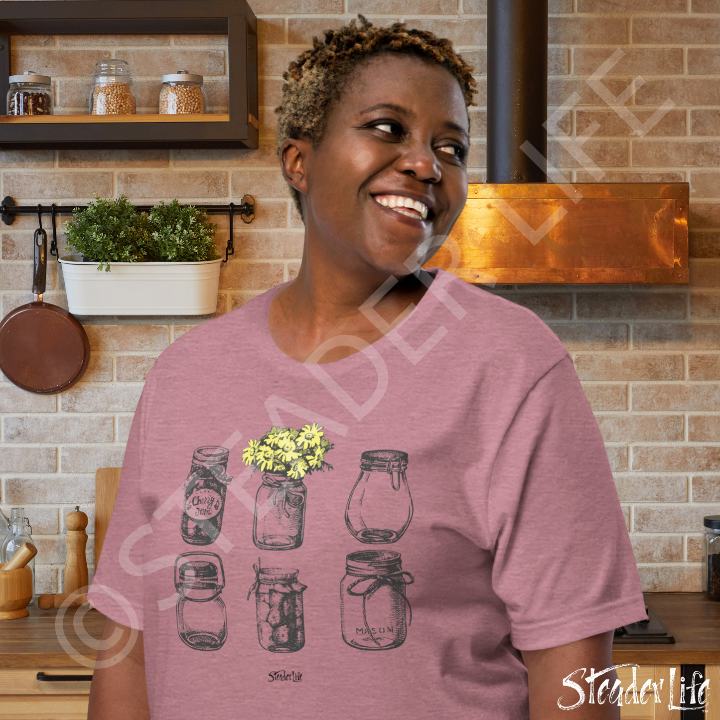 Mason Jars Yellow Flowers - Unisex Staple Tee 3001