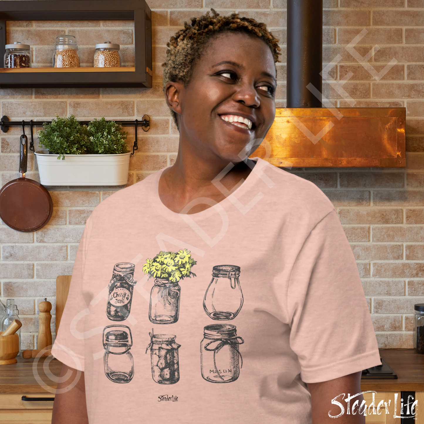 Mason Jars Yellow Flowers - Unisex Staple Tee 3001