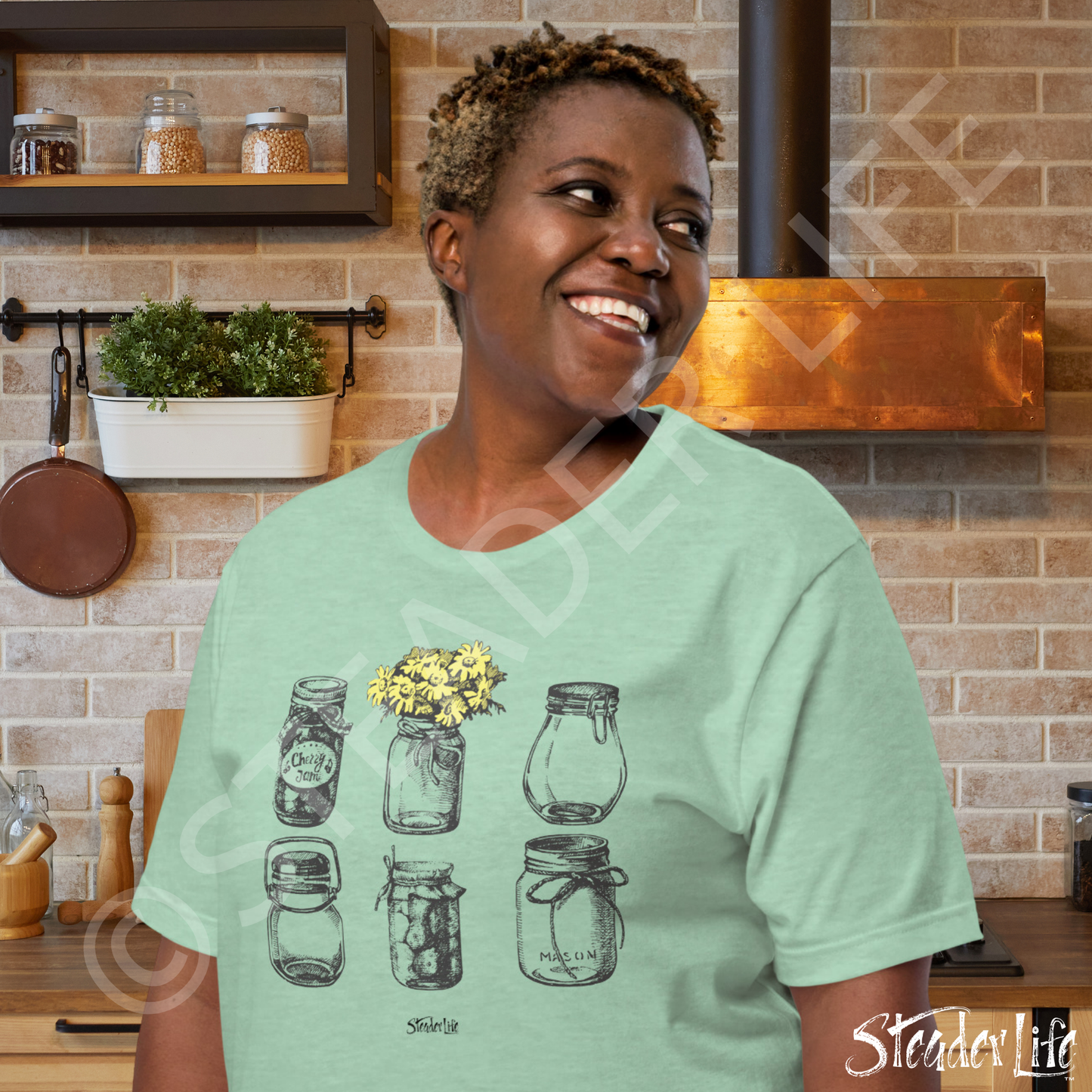 Mason Jars Yellow Flowers - Unisex Staple Tee 3001