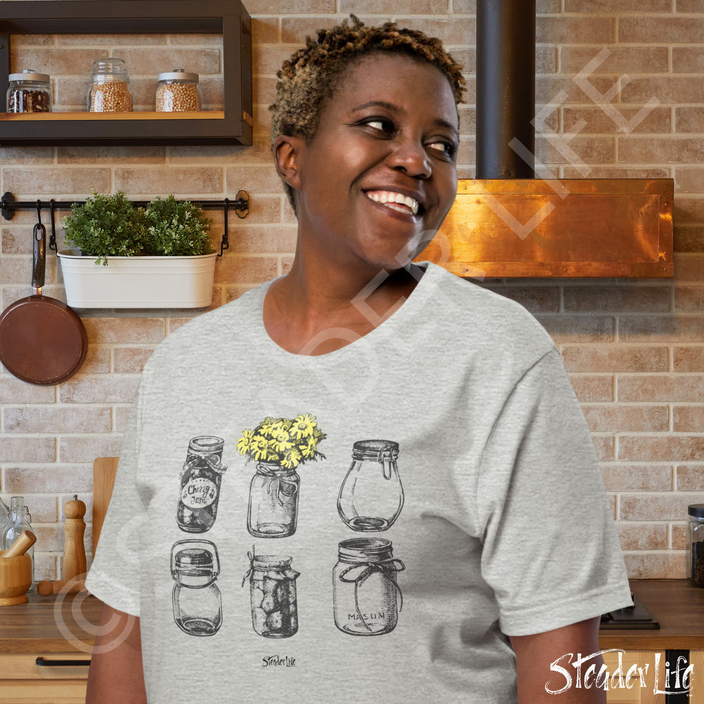 Mason Jars Yellow Flowers - Unisex Staple Tee 3001