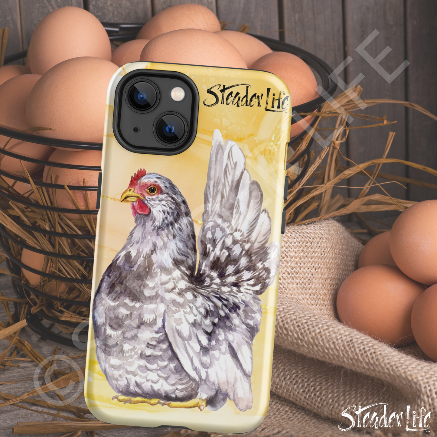 Sittin' Purdy Hen On Yellow - iPhone® Tough Case®