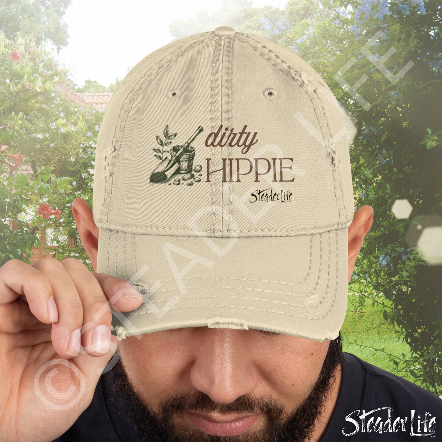 Dirty Hippie Dirt & Seeds - Distressed Ball Cap DTF