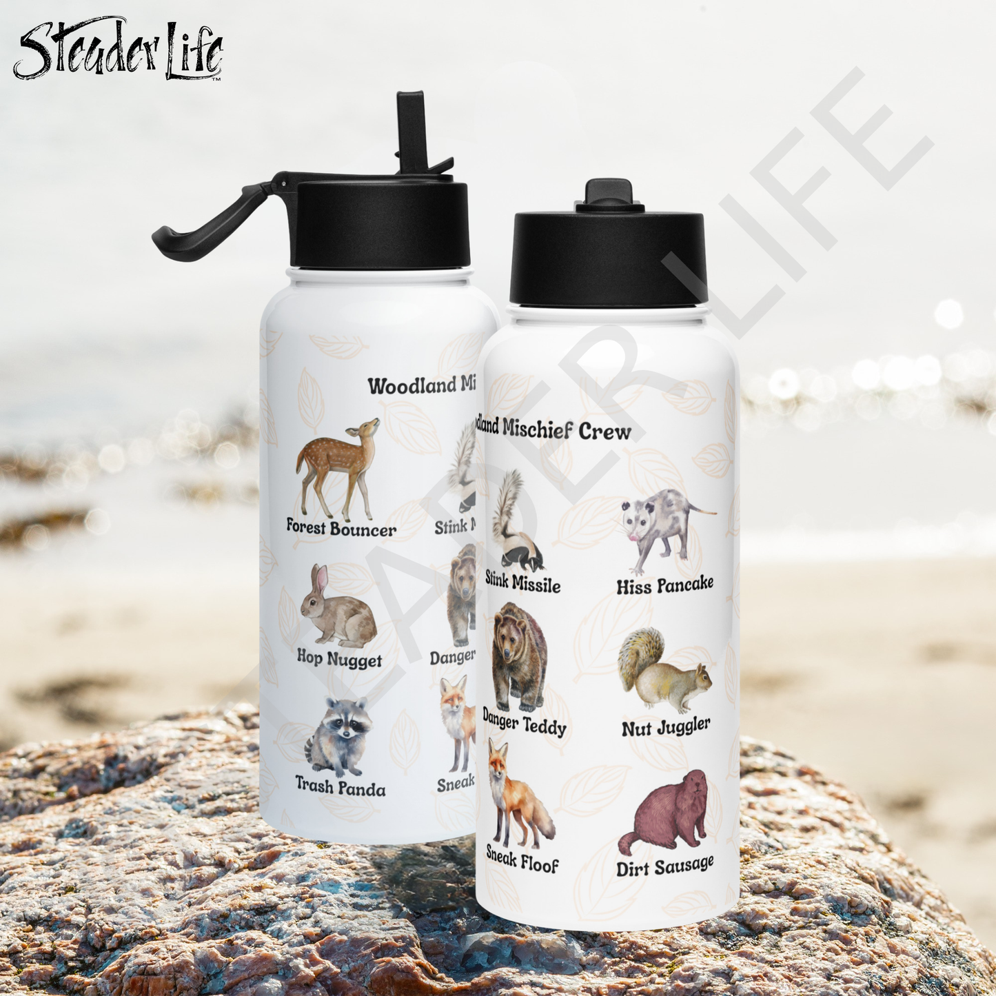 Woodland Mischief Crew - Stainless Water Bottle w/ Straw Lid