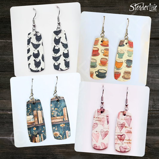 Homesteady Heart Handcrafted Leather Earrings Set