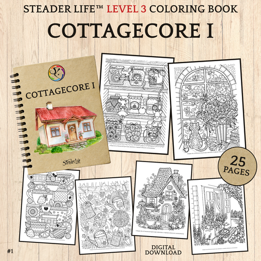 Cottagecore I - Level 3 Coloring Book Download