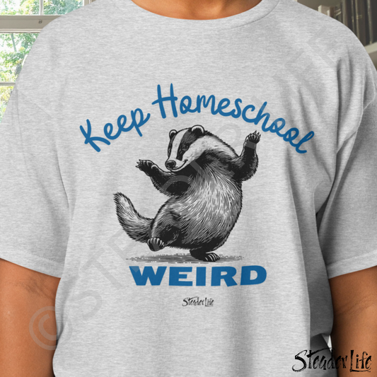 Keep Homeschool Weird Badger - Kids Tee
