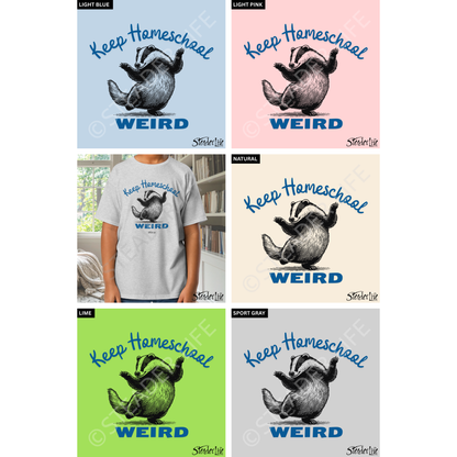 Keep Homeschool Weird Badger - Kids Tee