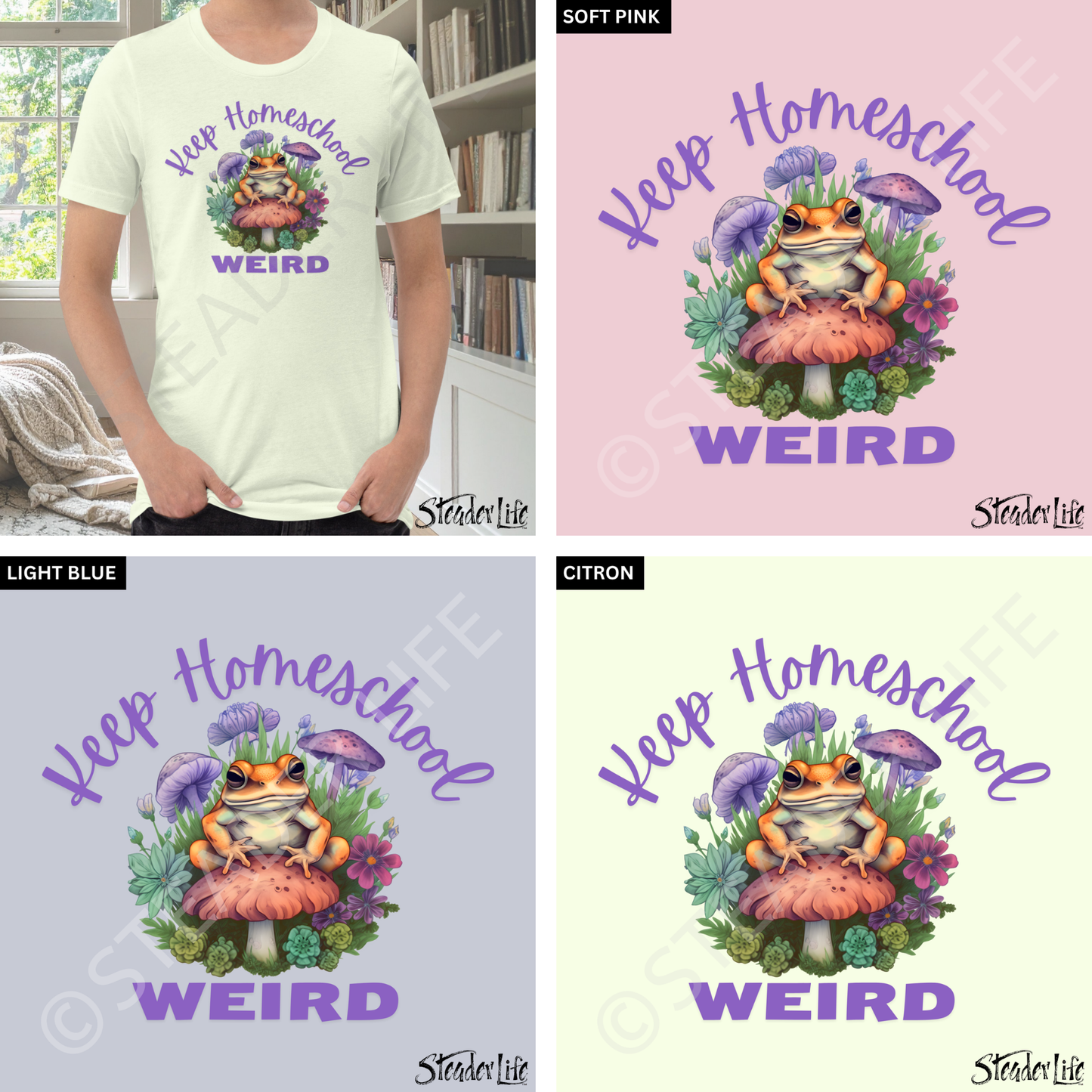 Keep Homeschool Weird Toad - Adult Tee
