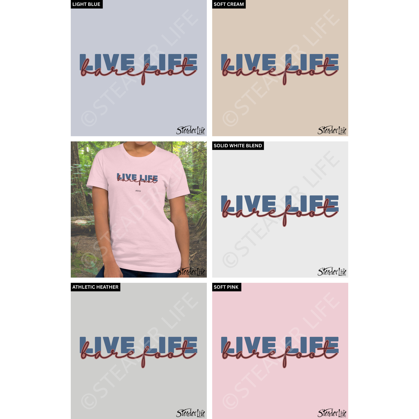Live Life Barefoot Blue - Women's Tee