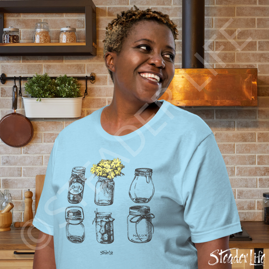 Mason Jars Yellow Flowers - Unisex Staple Tee 3001