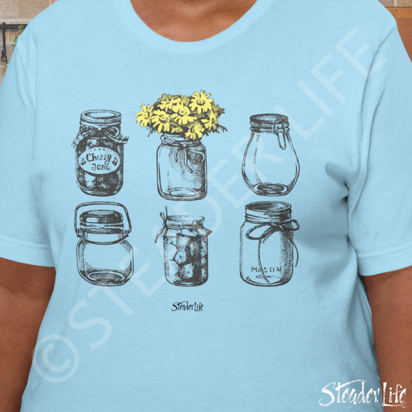 Mason Jars Yellow Flowers - Women's Tee