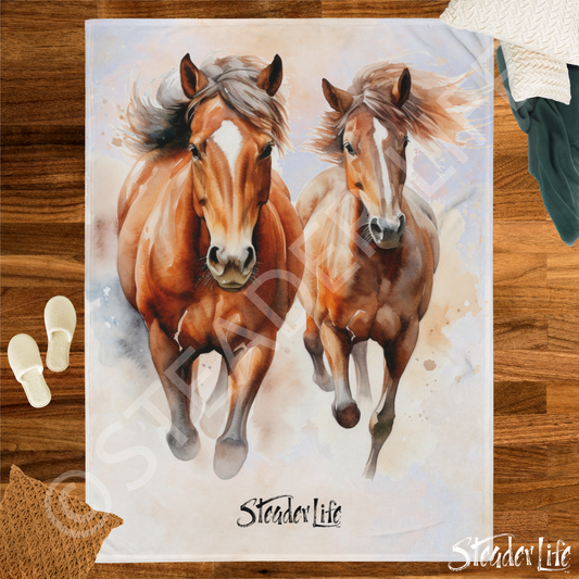 Freedom Wind Horses - Large Blanket Throw