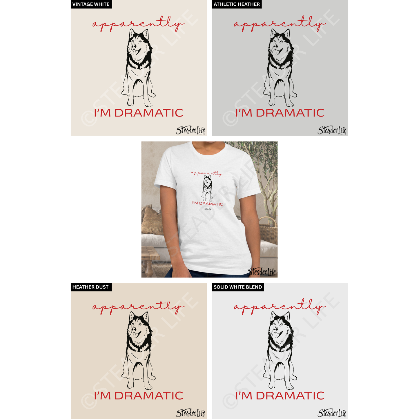 Apparently I'm Dramatic Husky Dog - Women's Tee