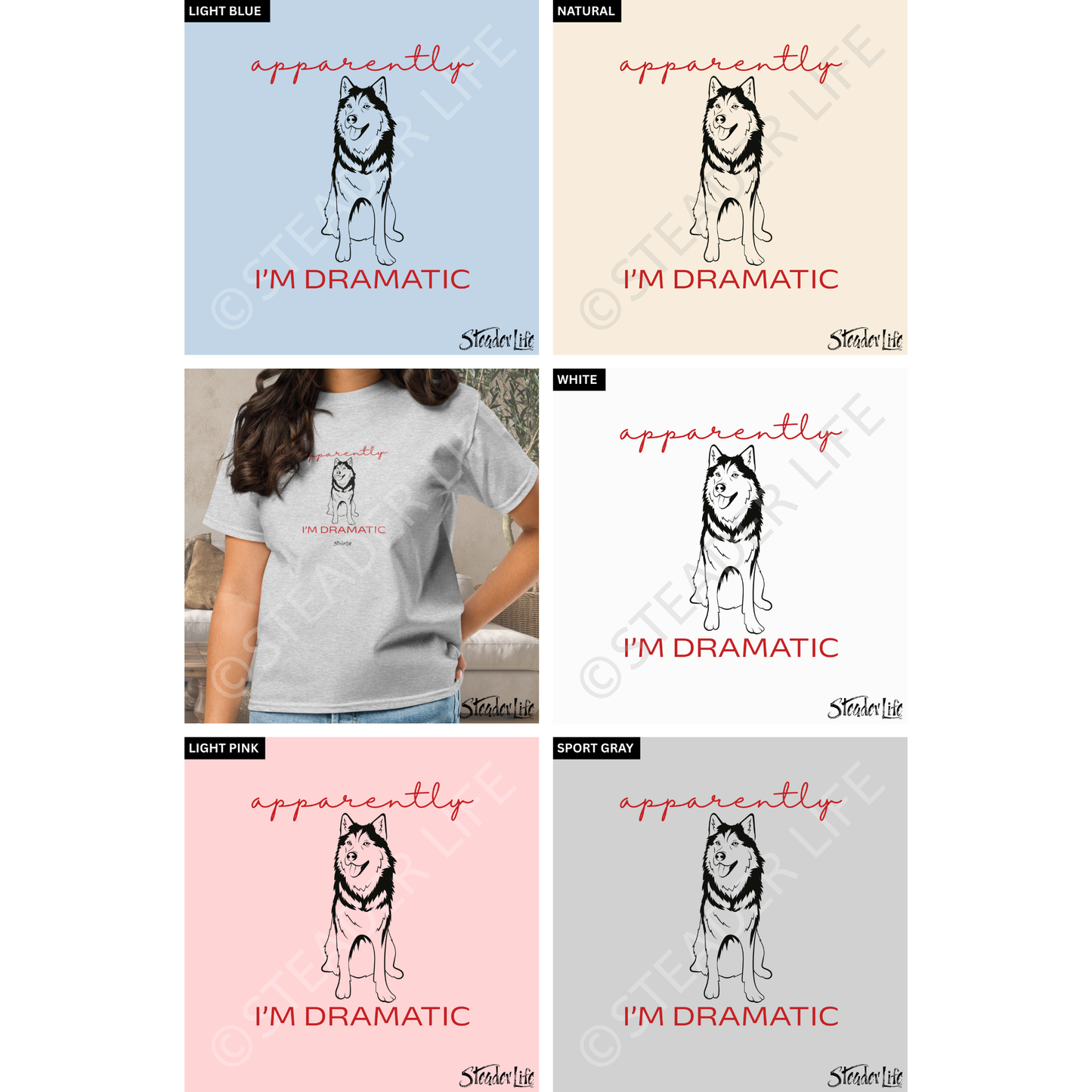 Apparently I'm Dramatic Husky Dog - Kids Tee