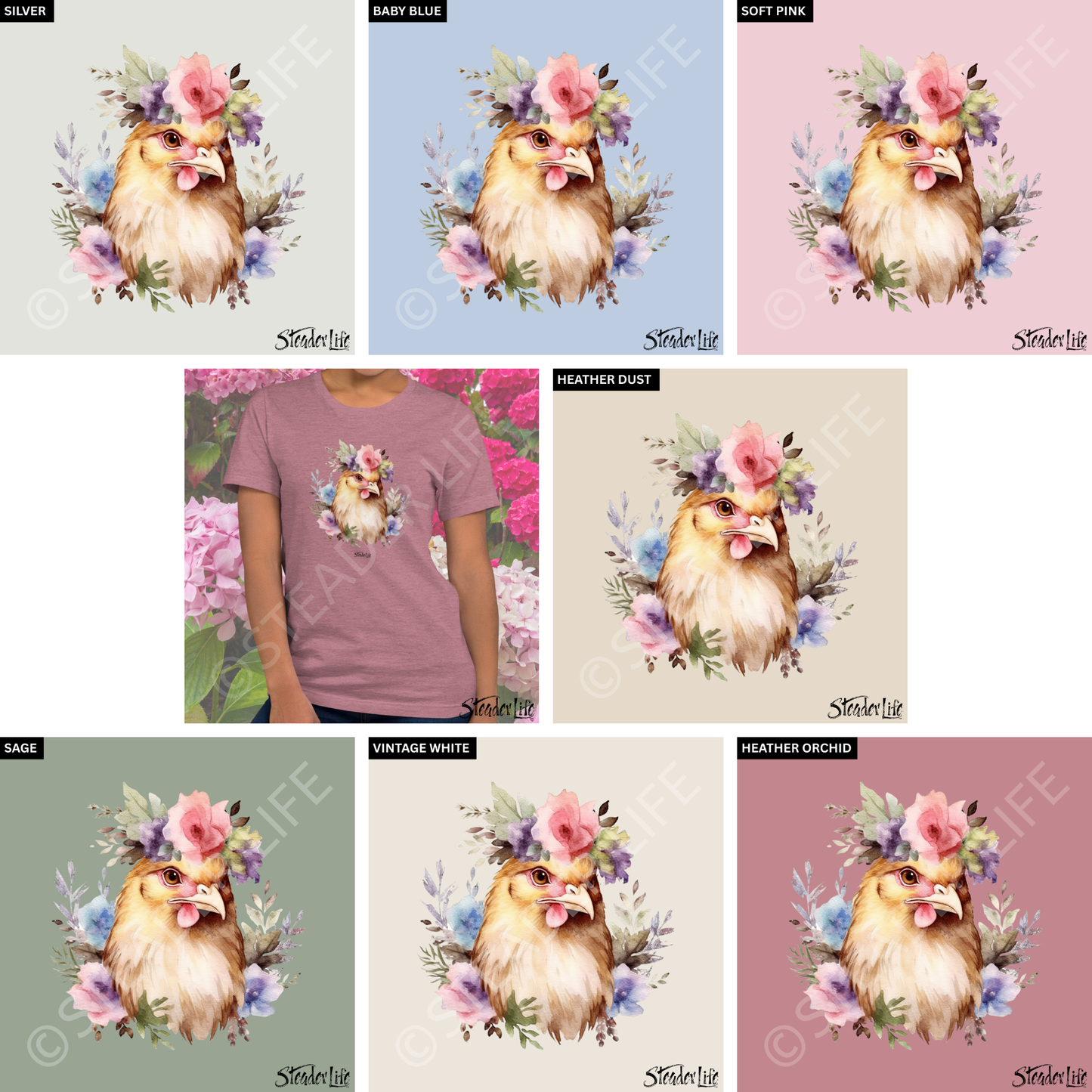 Beflowered Hen - Women's Tee