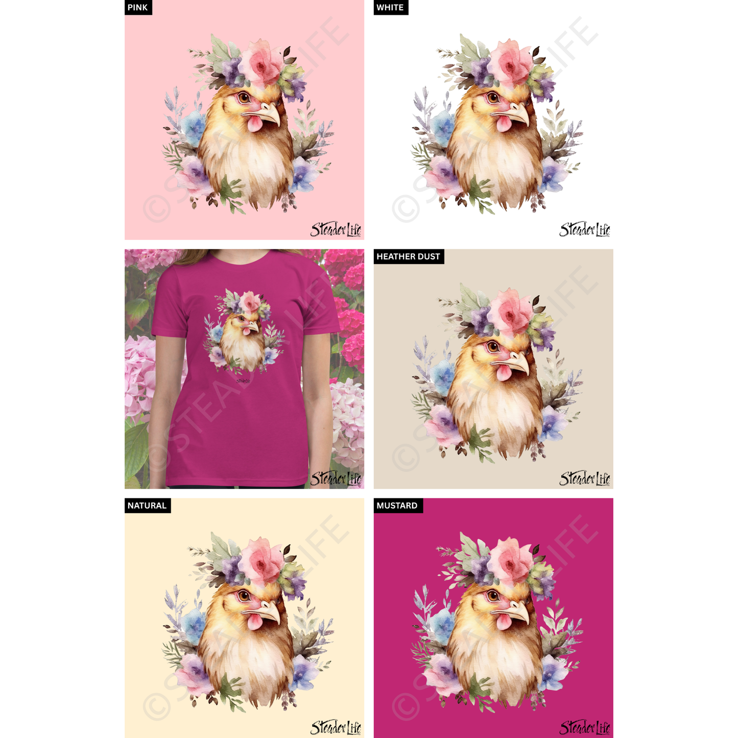 Beflowered Hen - Kids Tee