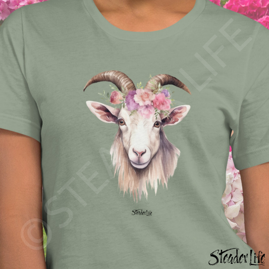 Beflowered Goat - Women's Tee