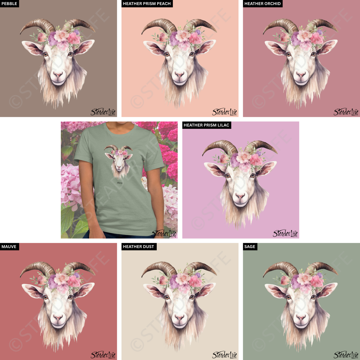 Beflowered Goat - Women's Tee