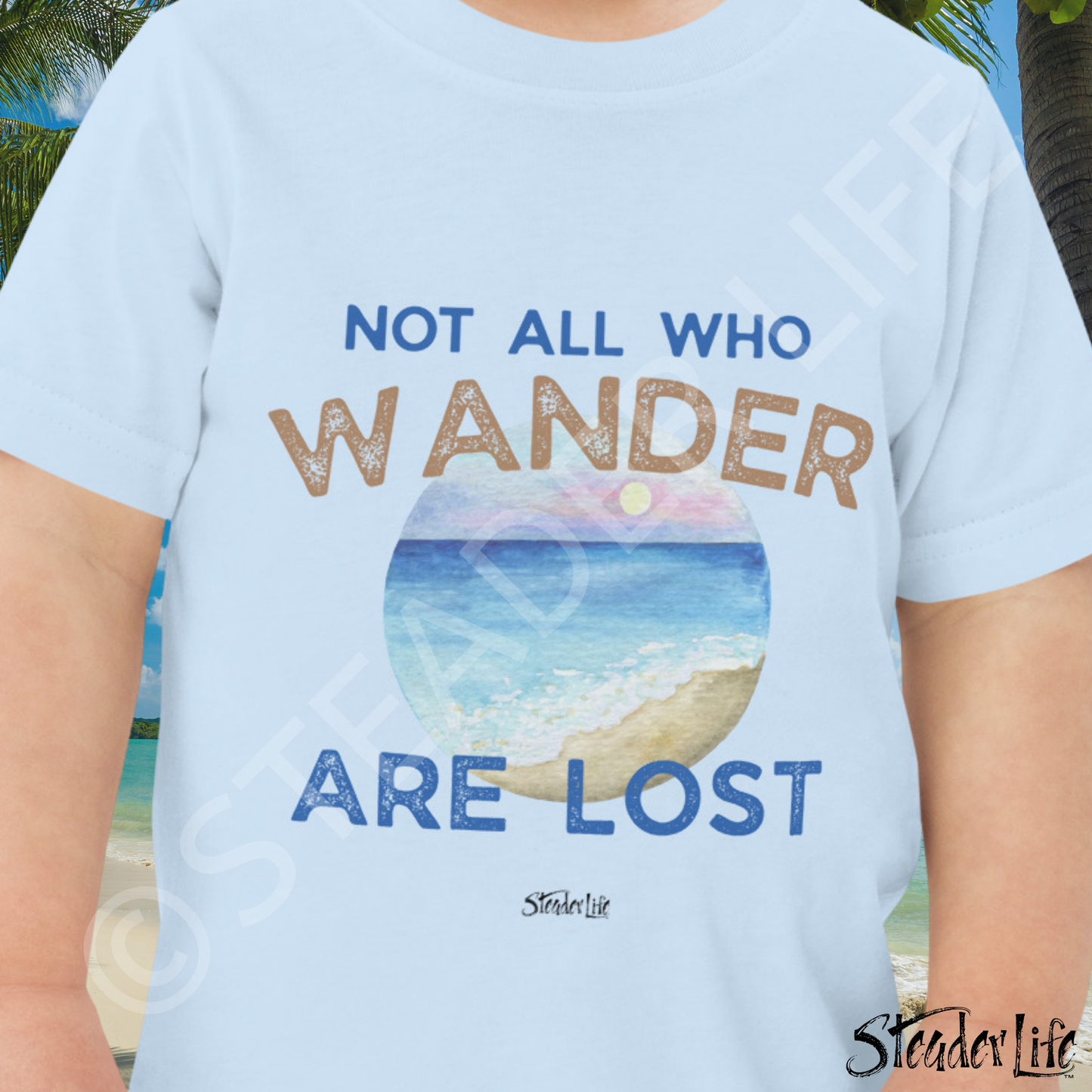 Not All Who Wander Ocean - Toddler Tee
