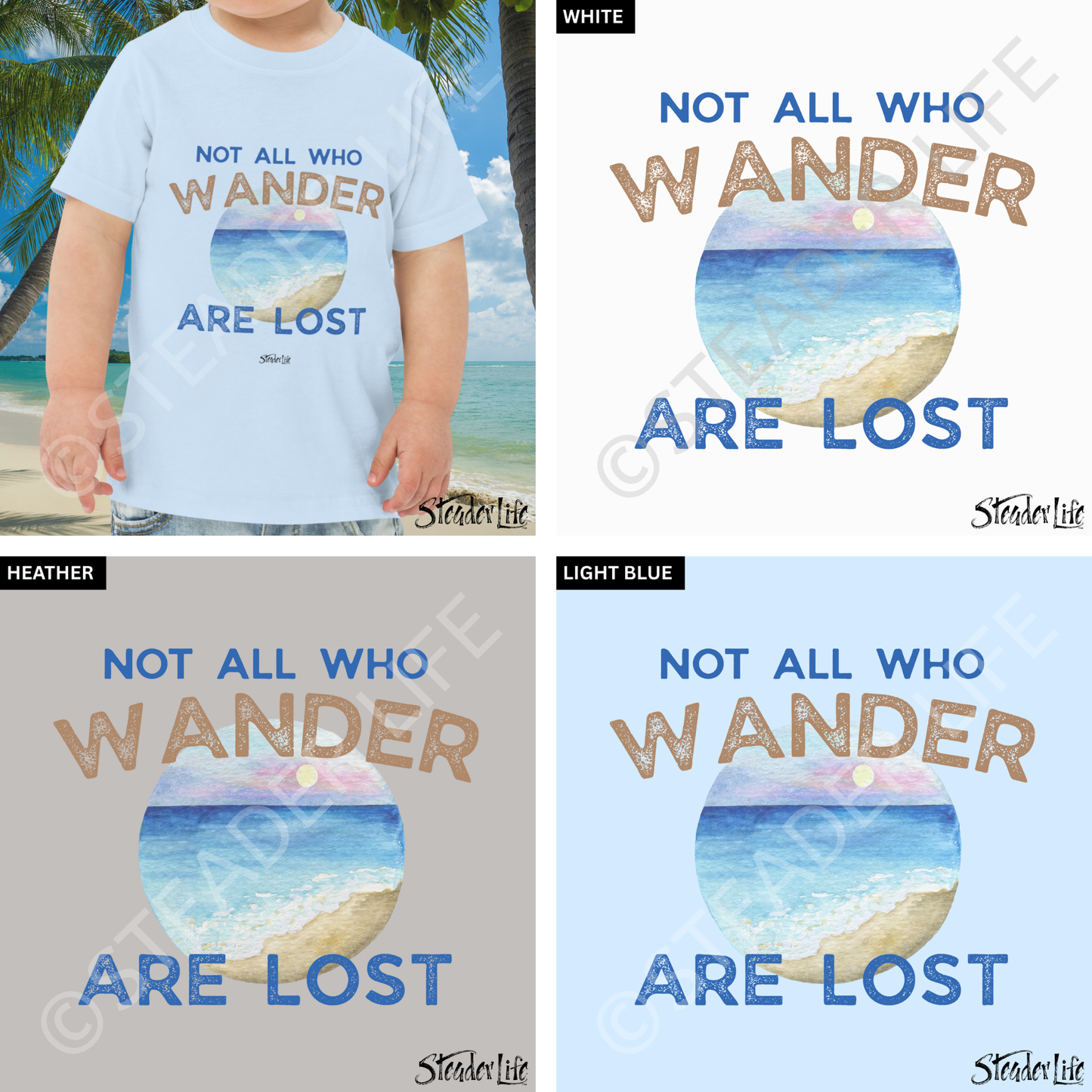 Not All Who Wander Ocean - Toddler Tee
