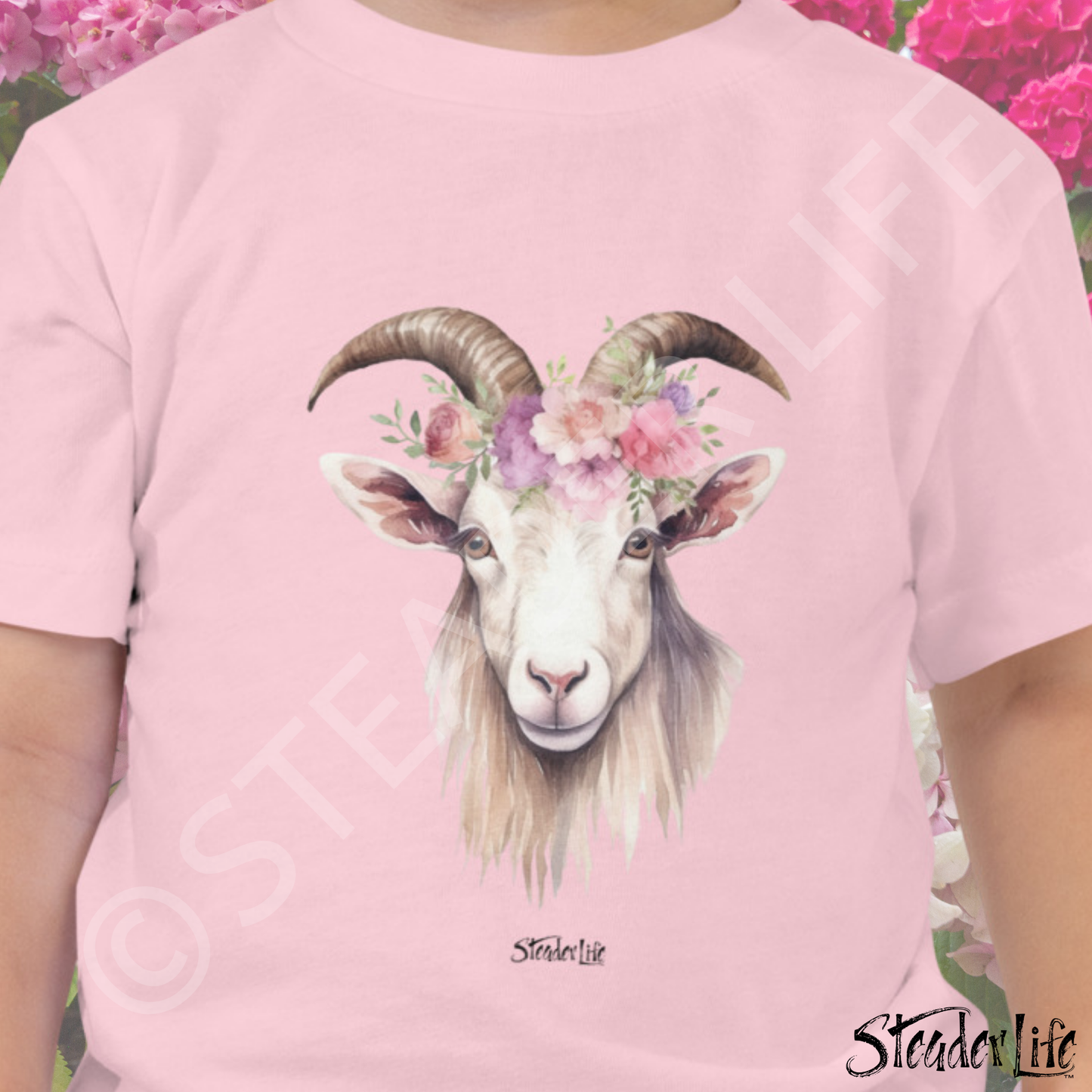 Beflowered Goat - Toddler Tee