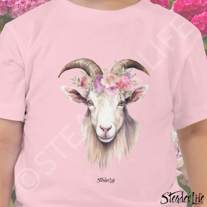 Beflowered Goat - Toddler Tee