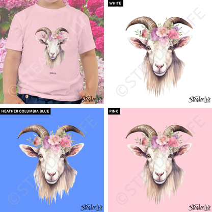 Beflowered Goat - Toddler Tee
