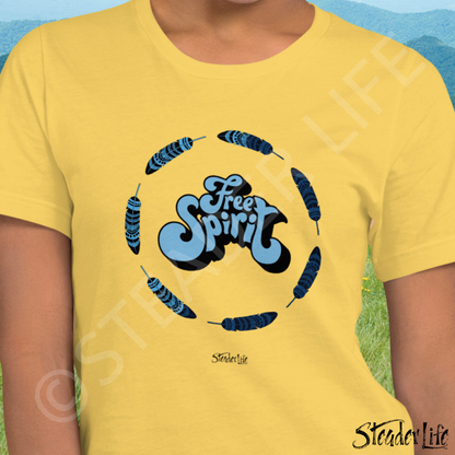 Free Spirit Blue Feathers - Women's Tee