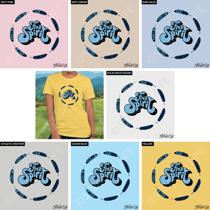 Free Spirit Blue Feathers - Women's Tee