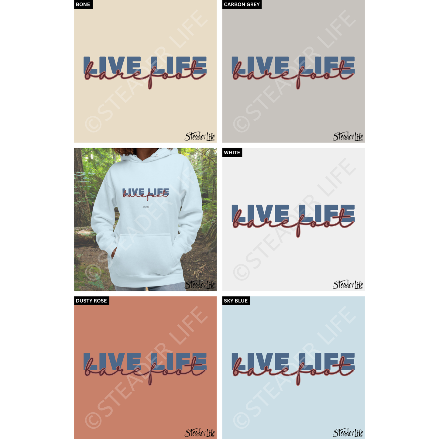 Live Life Barefoot Blue - Women's Hoodie