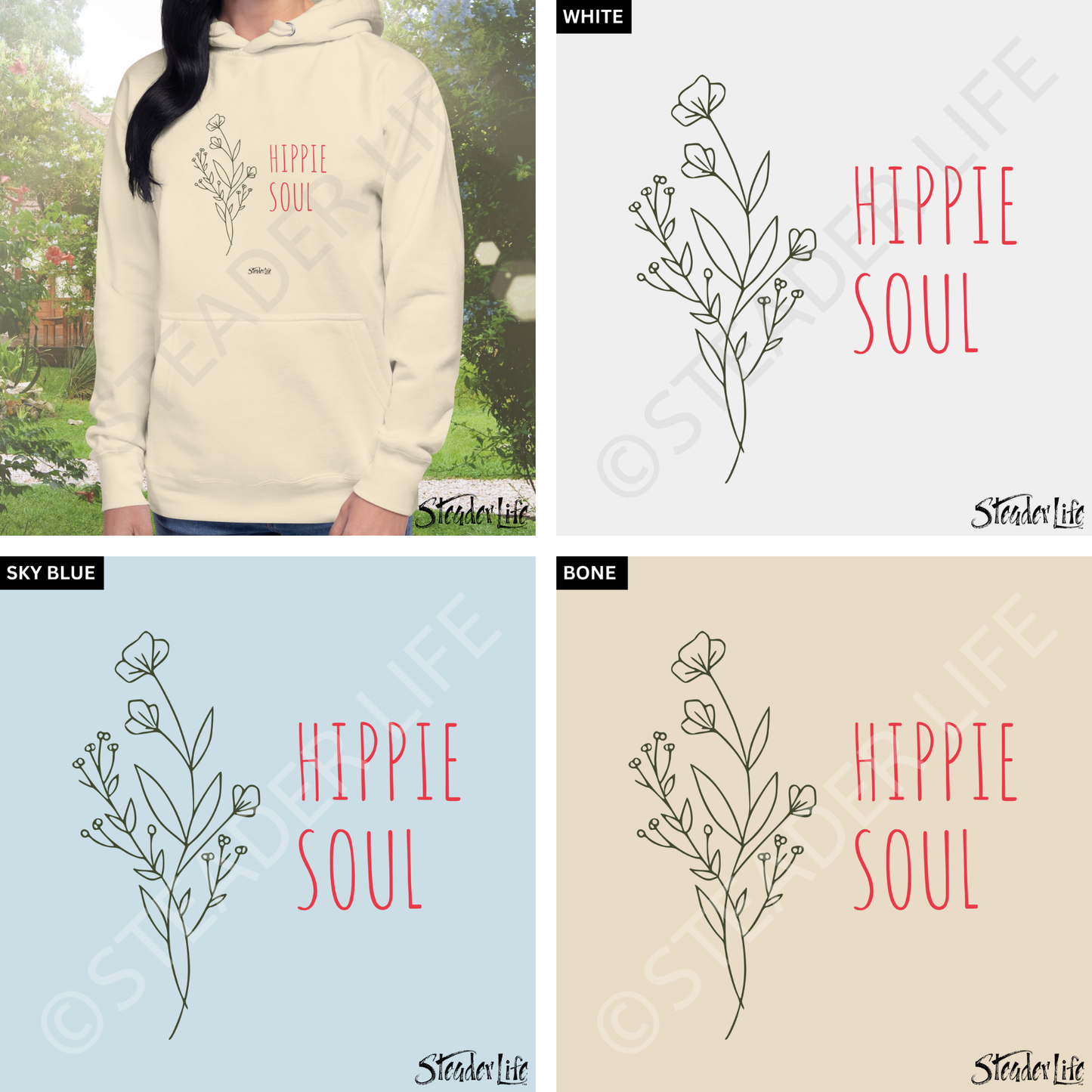 Hippie Soul Simple Sprig - Women's Hoodie