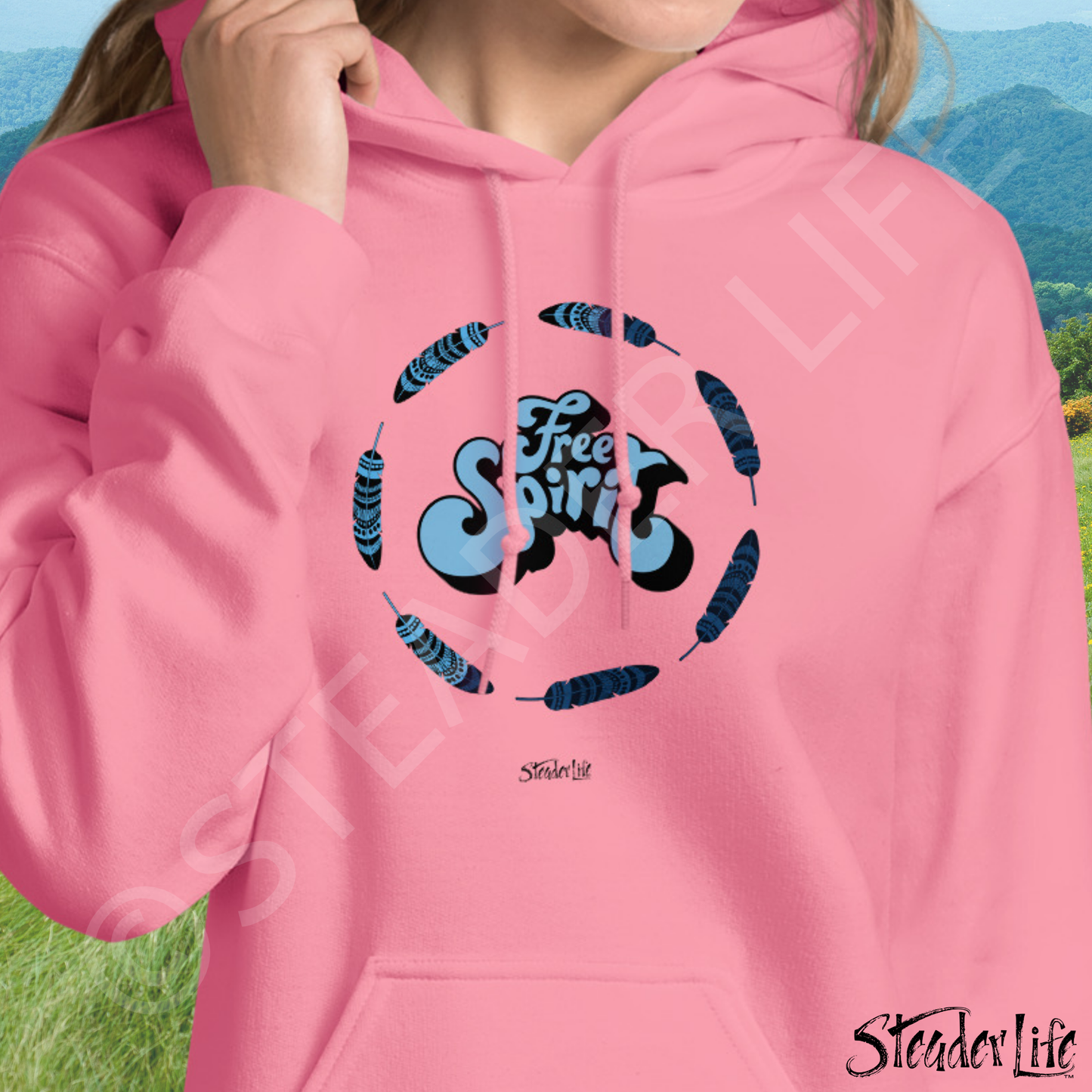 Free Spirit Blue Feathers - Women's Hoodie