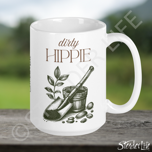 Dirty Hippie Dirt & Seeds - 15 oz White Ceramic Mug