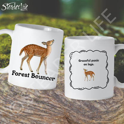 Forest Bouncer Deer - 15 oz White Ceramic Mug