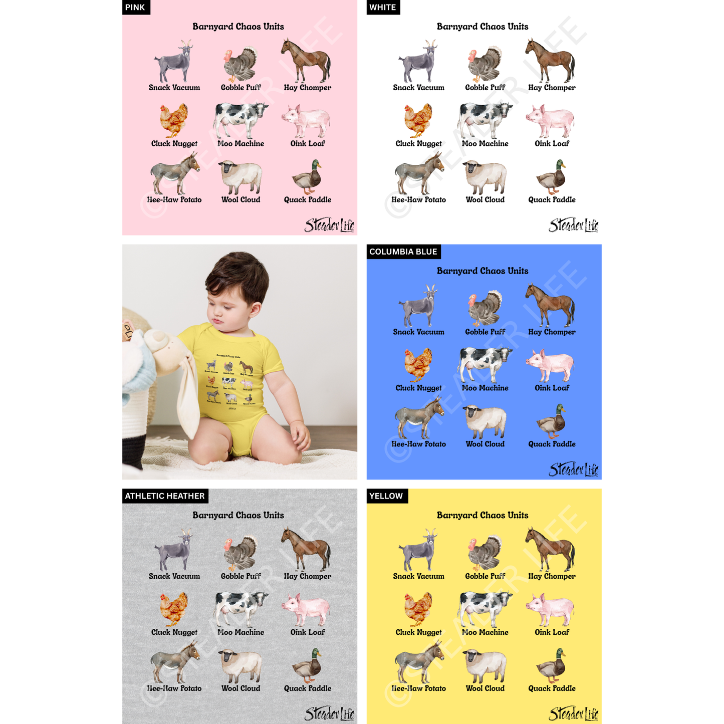 Barnyard Chaos Units - Baby Short-Sleeve Funsie