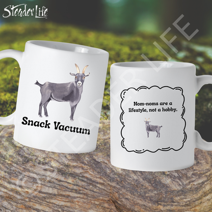 Snack Vacuum Goat - 15 oz White Ceramic Mug