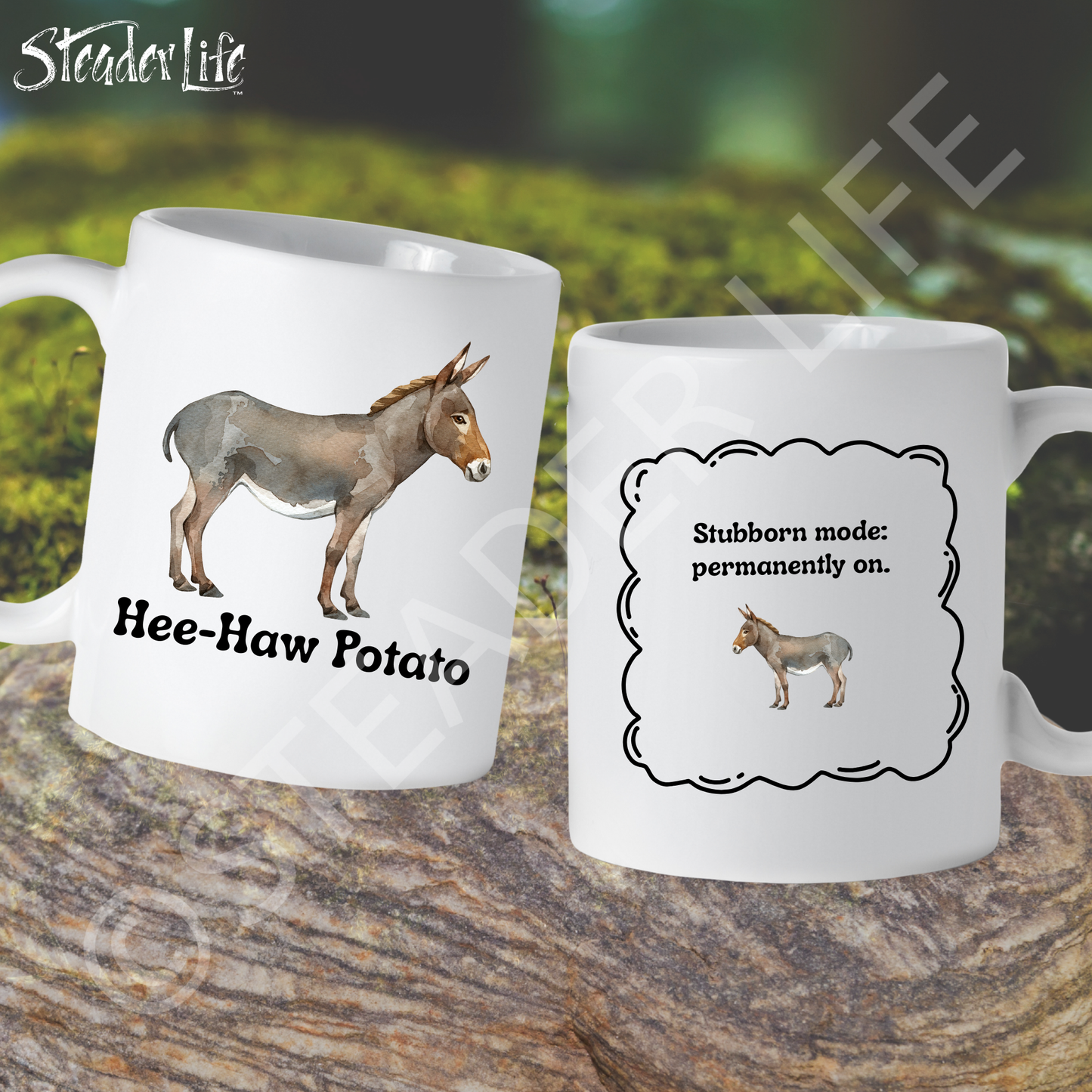 Hee-Haw Potato Donkey - 15 oz White Ceramic Mug