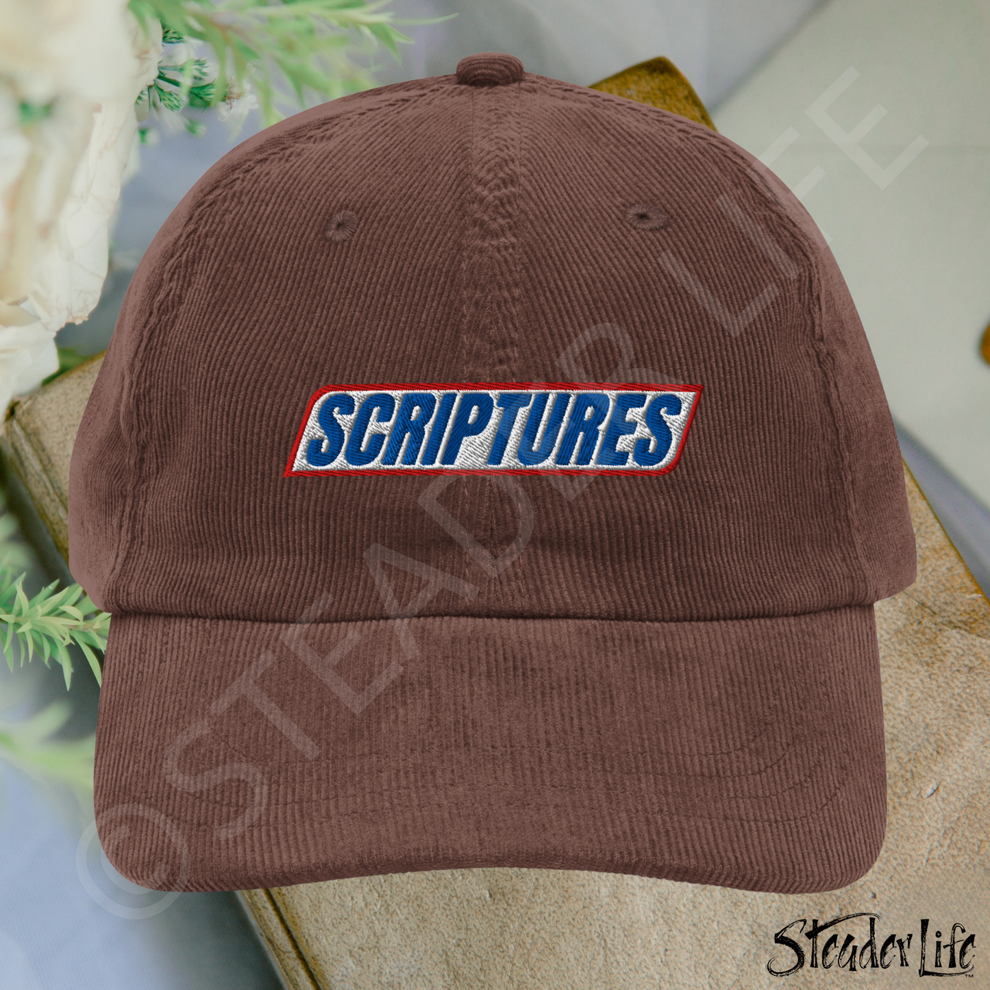 Steader Way™ Scriptures Chocolate - Corduroy Cap