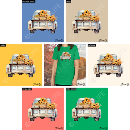 Fall Blooms Vintage Truck - Women's Tee