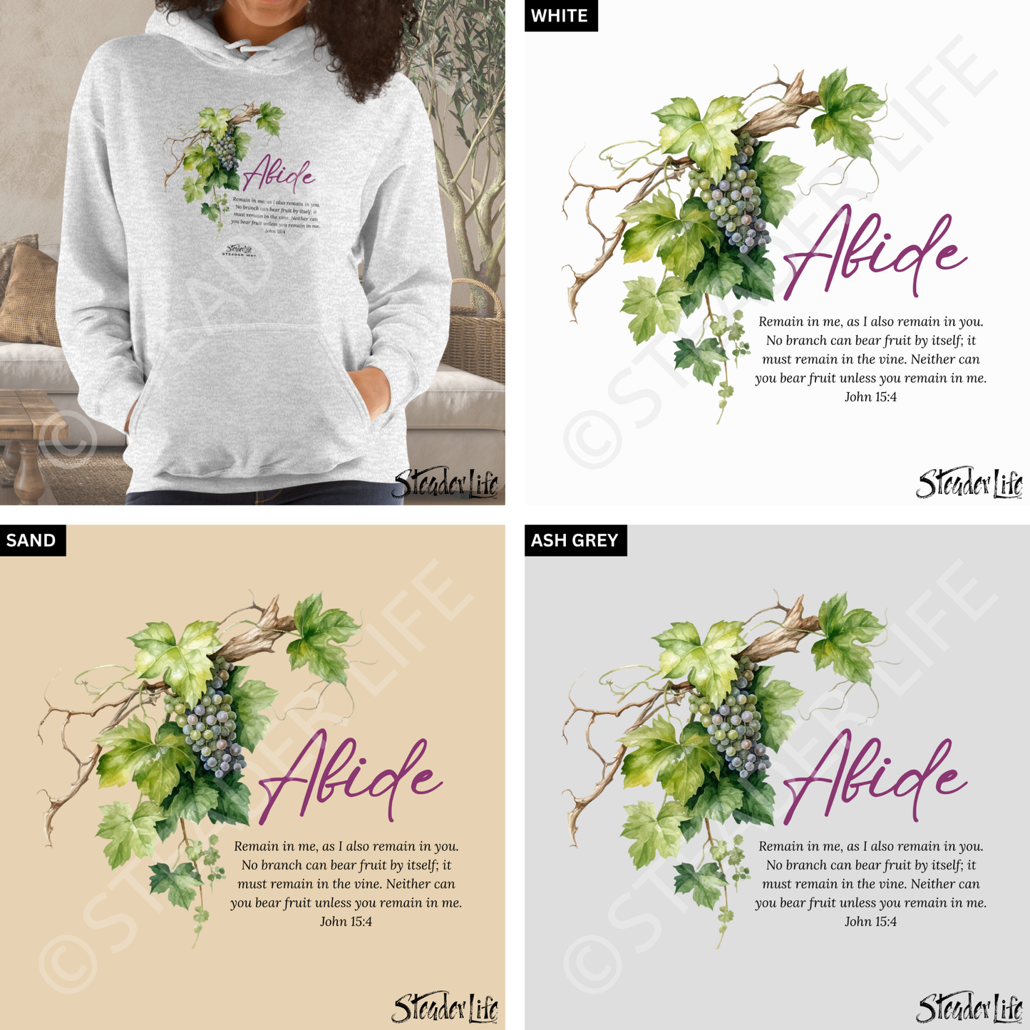 Steader Way™ Abide In The Vine - Women's Hoodie