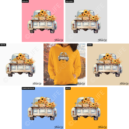 Fall Blooms Vintage Truck - Women's Hoodie