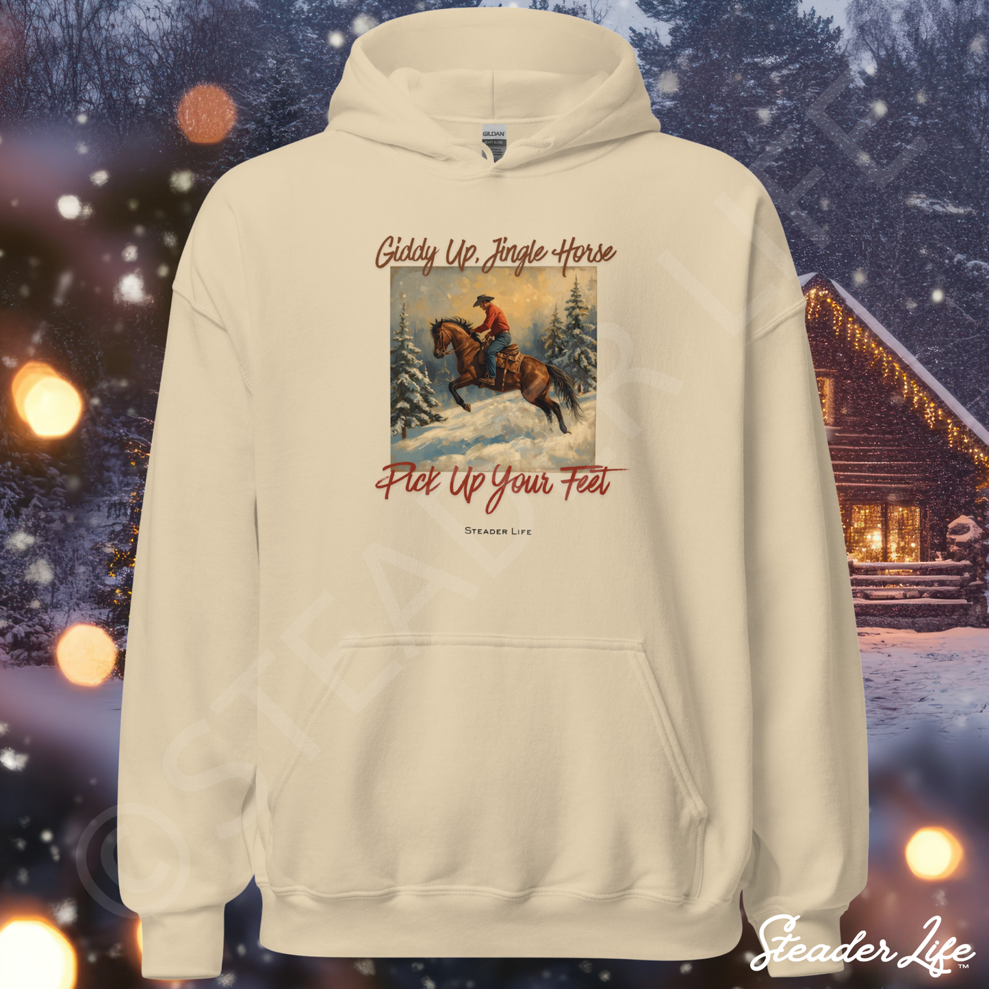 Giddy Up Jingle Horse - Men's Hoodie