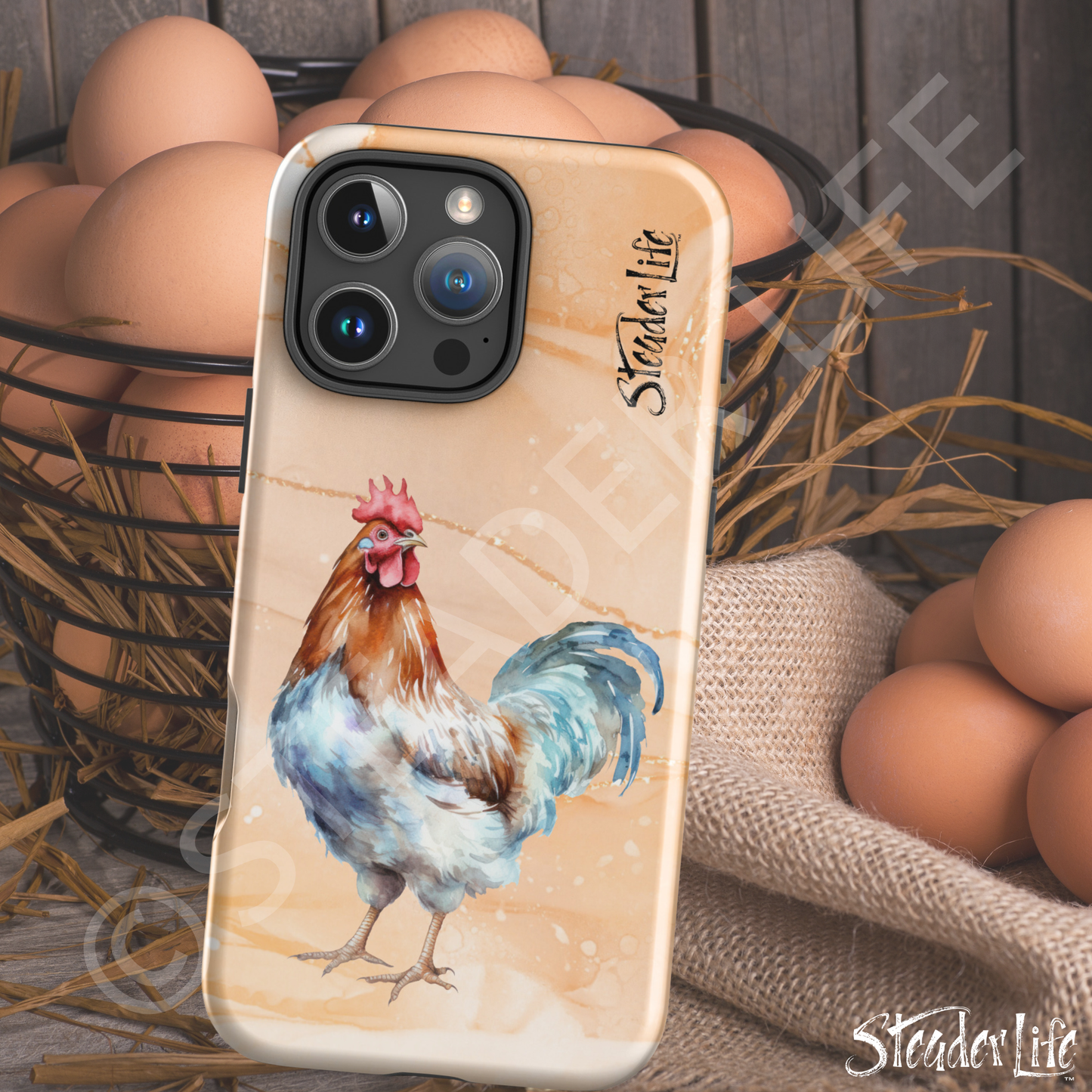 Rusty Blue Roo On Orange - iPhone® Tough Case