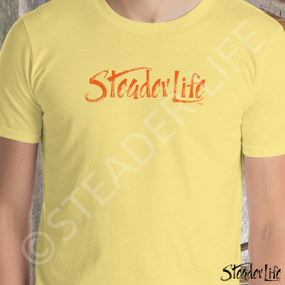 Steader Life™ Blaze Orange Logo - Men's Tee