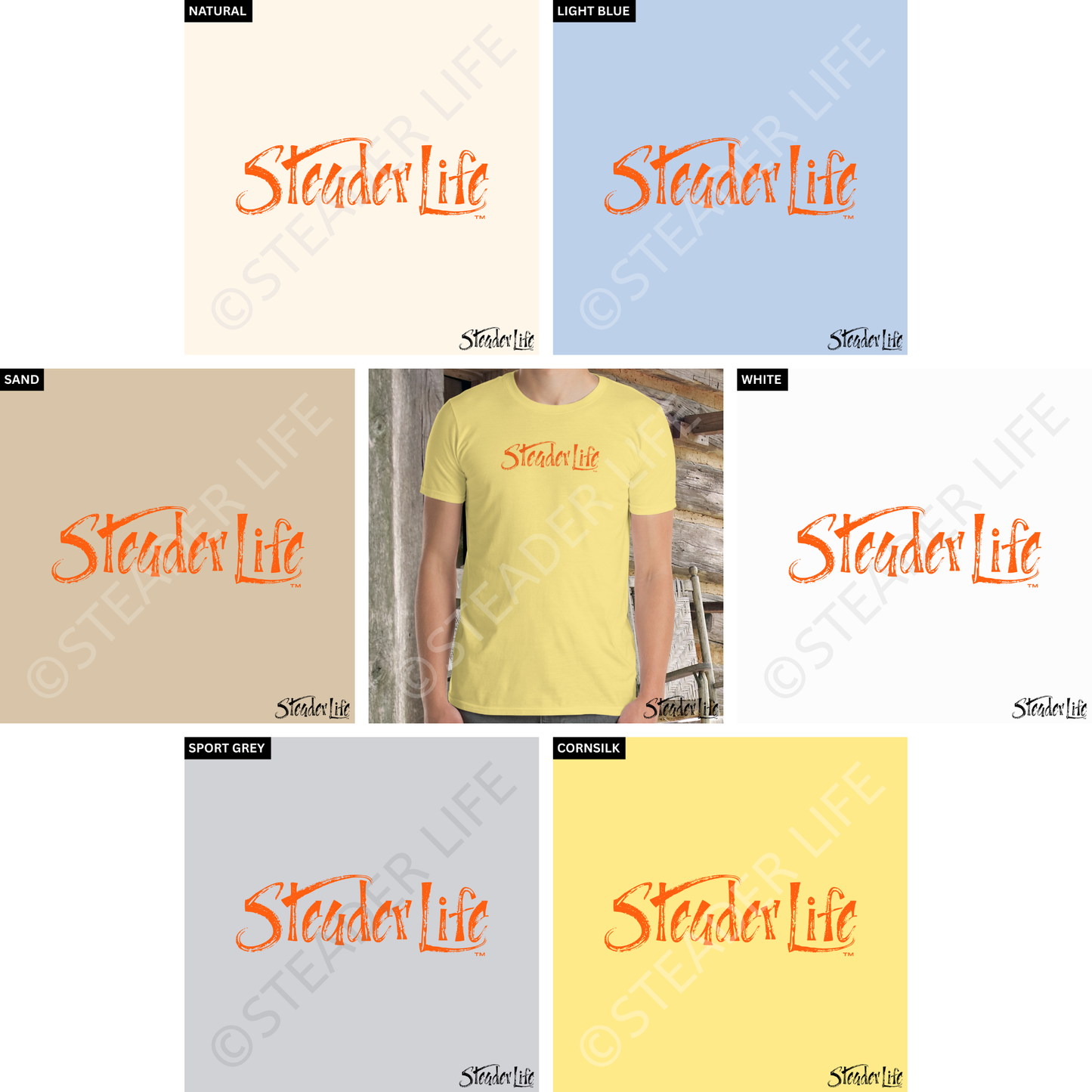Steader Life™ Blaze Orange Logo - Men's Tee