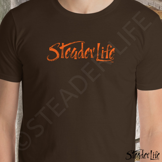 Steader Life™ Blaze Orange Logo - Dark Men's Tee