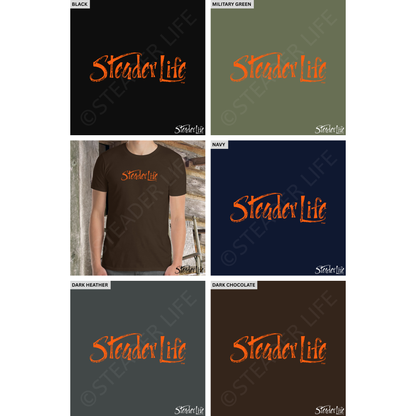 Steader Life™ Blaze Orange Logo - Dark Men's Tee