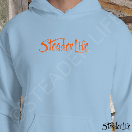 Steader Life™ Blaze Orange Logo - Men's Hoodie