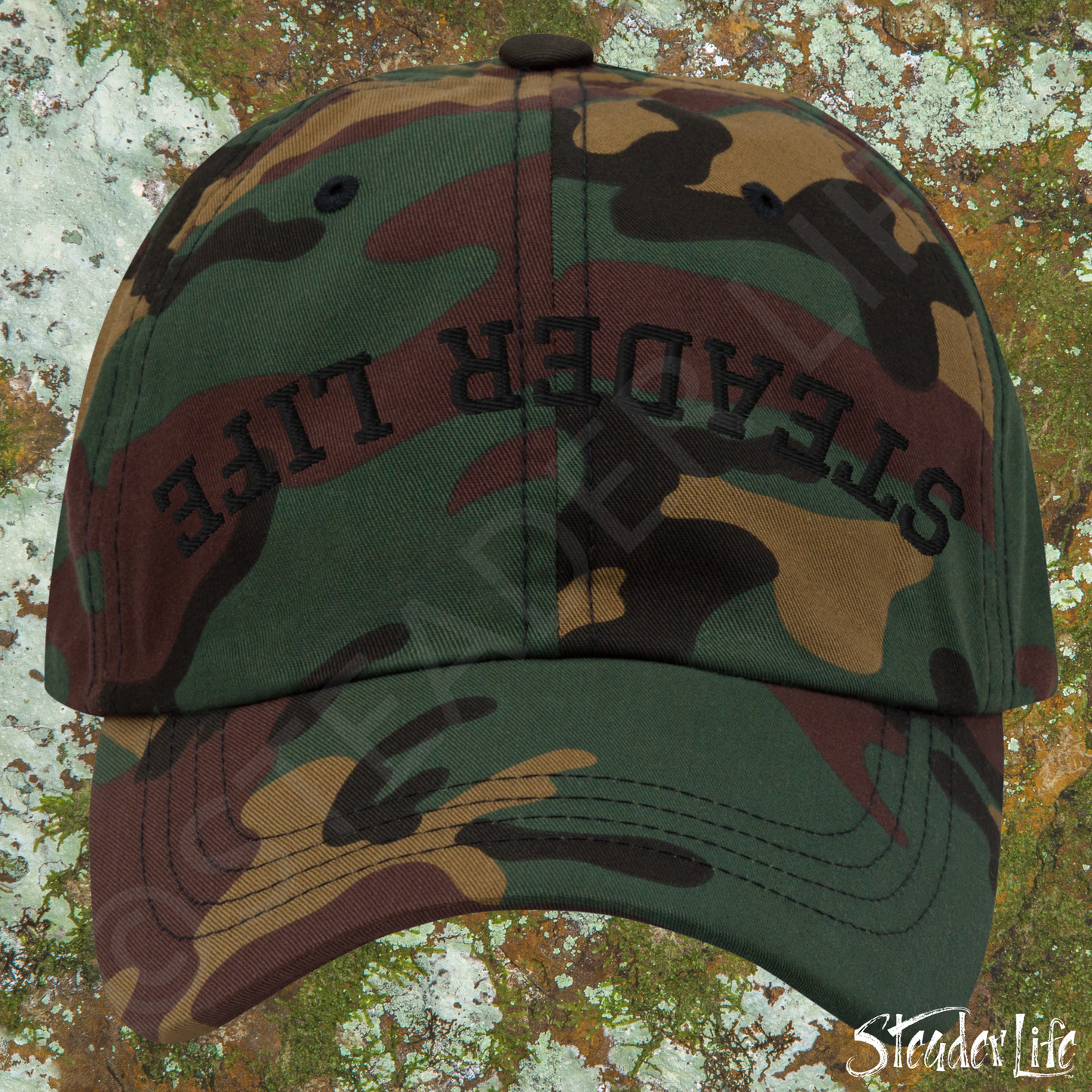 Steader Life™ Flip Out Black Puff - Camo Embroidered Classic Ball Cap