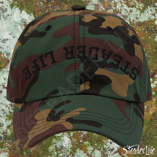 Steader Life™ Flip Out Black Puff - Camo Embroidered Classic Ball Cap